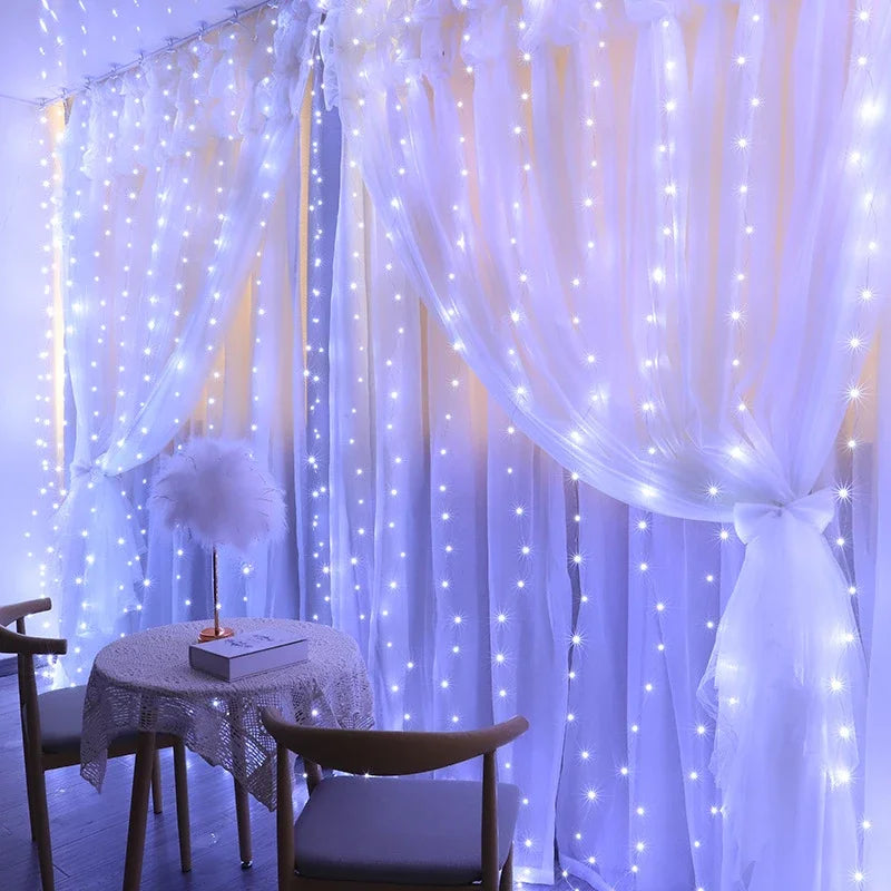 2025 Christmas Lights Curtain Garland