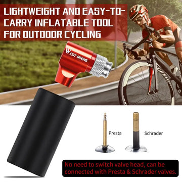 WEST BIKING Portable Bike Pump (Air CO2 Inflator Insulated)