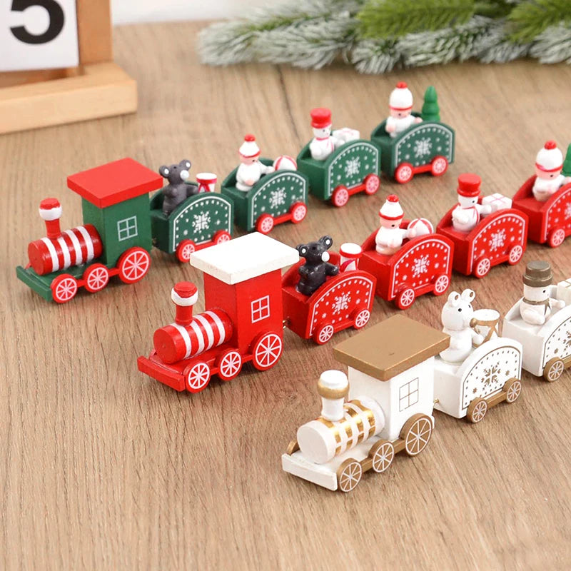 2025 Christmas Wooden Train (Merry Christmas Decorations for Home)