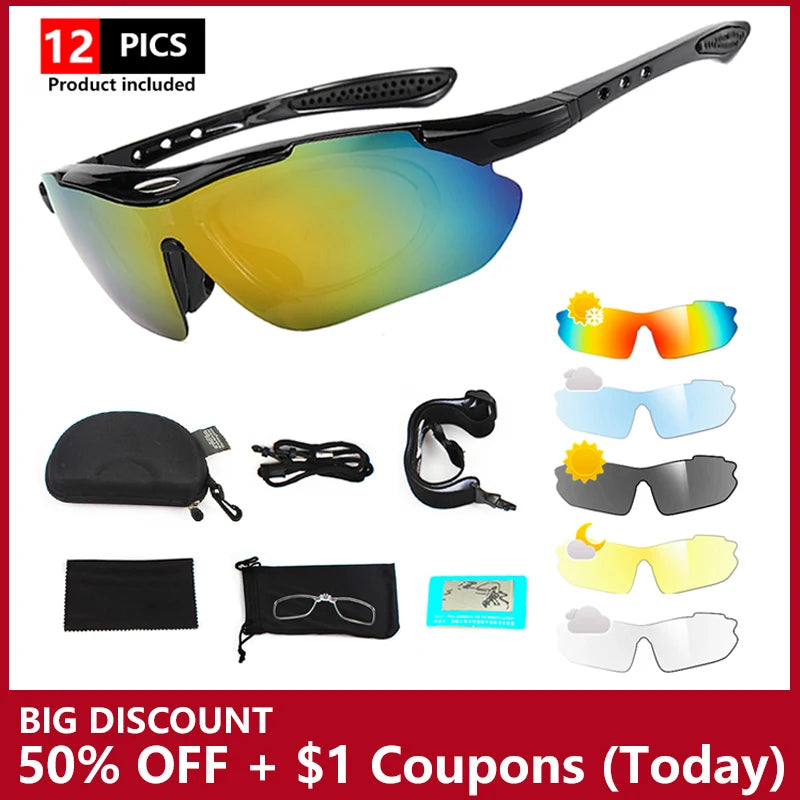 Polarized Sports Cycling Glasses (Women’s & Men's sunglasses Road UV400)