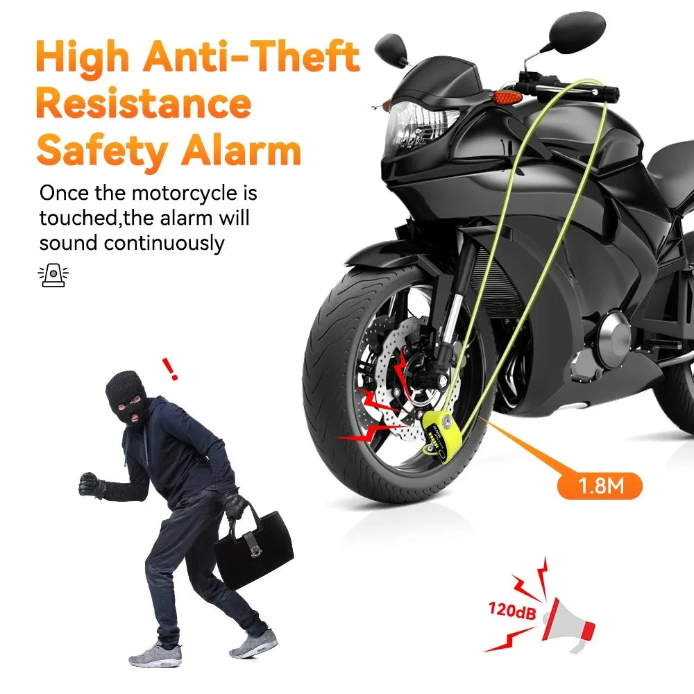 Rockbye Scooter Motorcycle Alarm Disc Brake Lock (120dB Rechargeable)