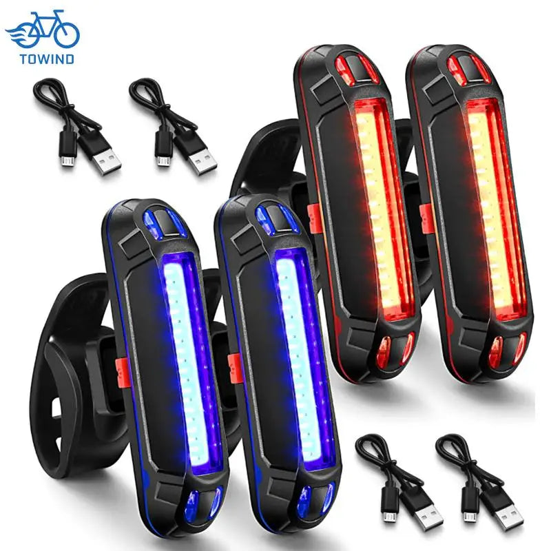 Bicycle Rear Light Waterproof USB Rechargeable LED Safety Warning Lamp Bike