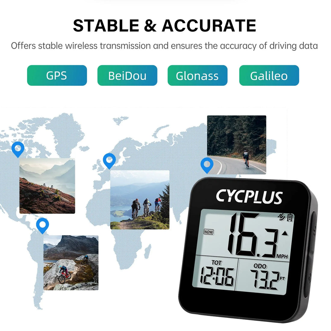 CYCPLUS G1 Bike Computer GPS Speedometer Wireless